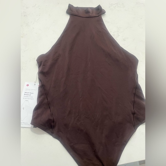 Lululemon Athletica Chocolate Mock-Neck Bodysuit - Picture 1 of 4